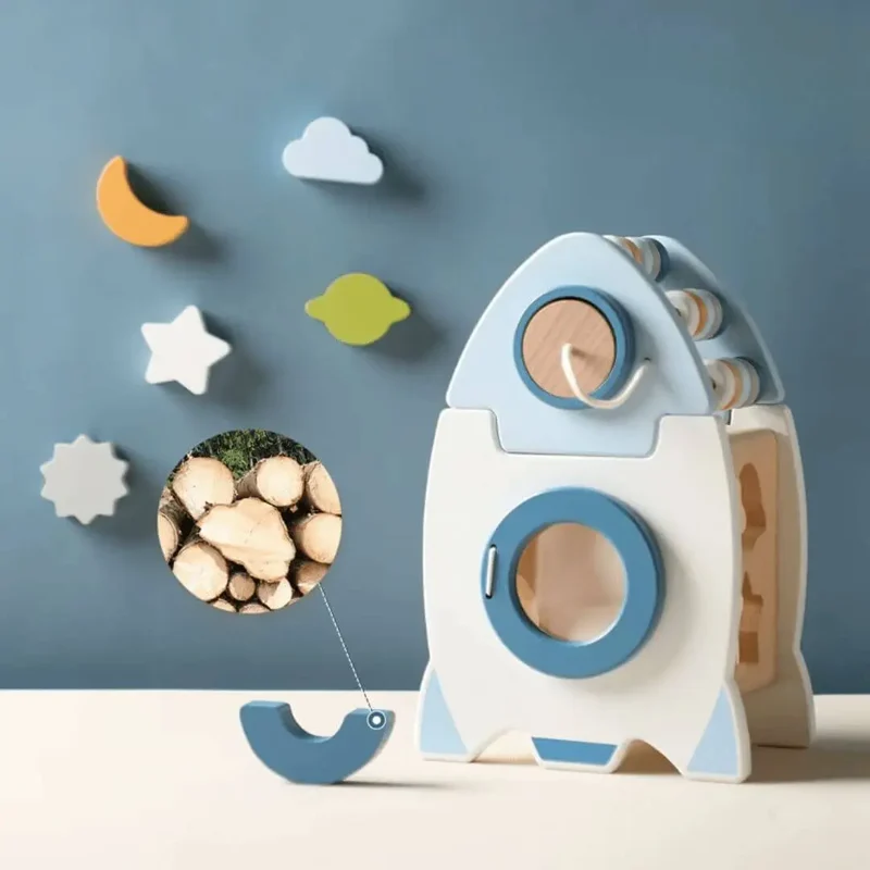 Jouet en Bois Fusée Montessori – Fusée Éveil™