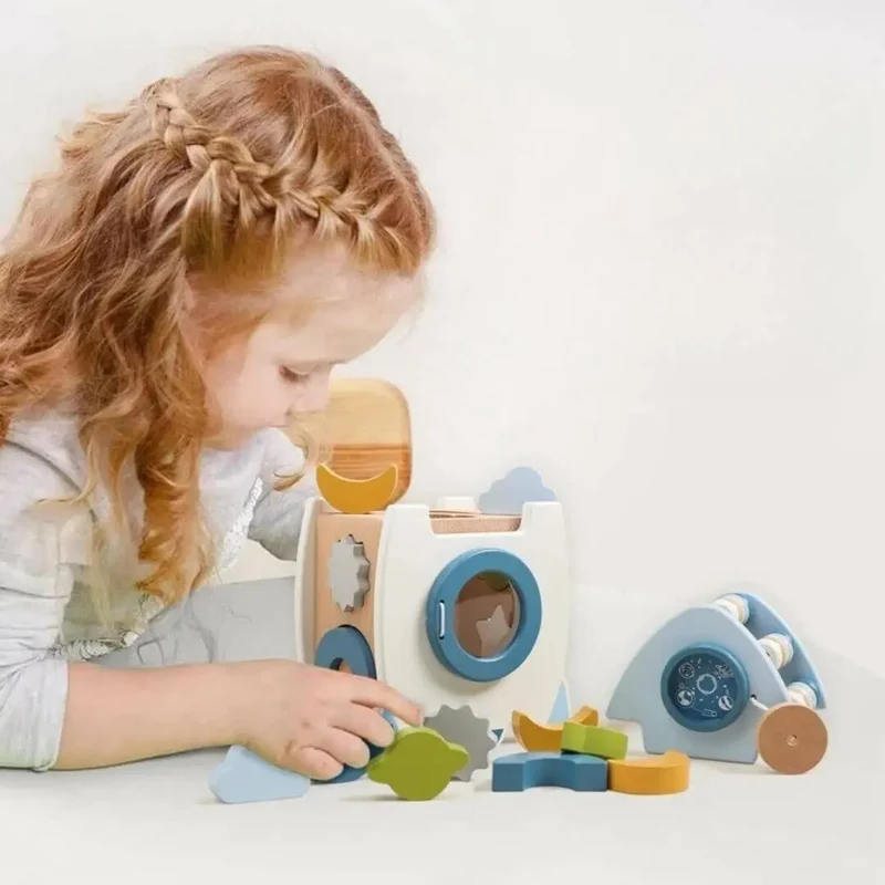 Jouet en Bois Fusée Montessori – Fusée Éveil™