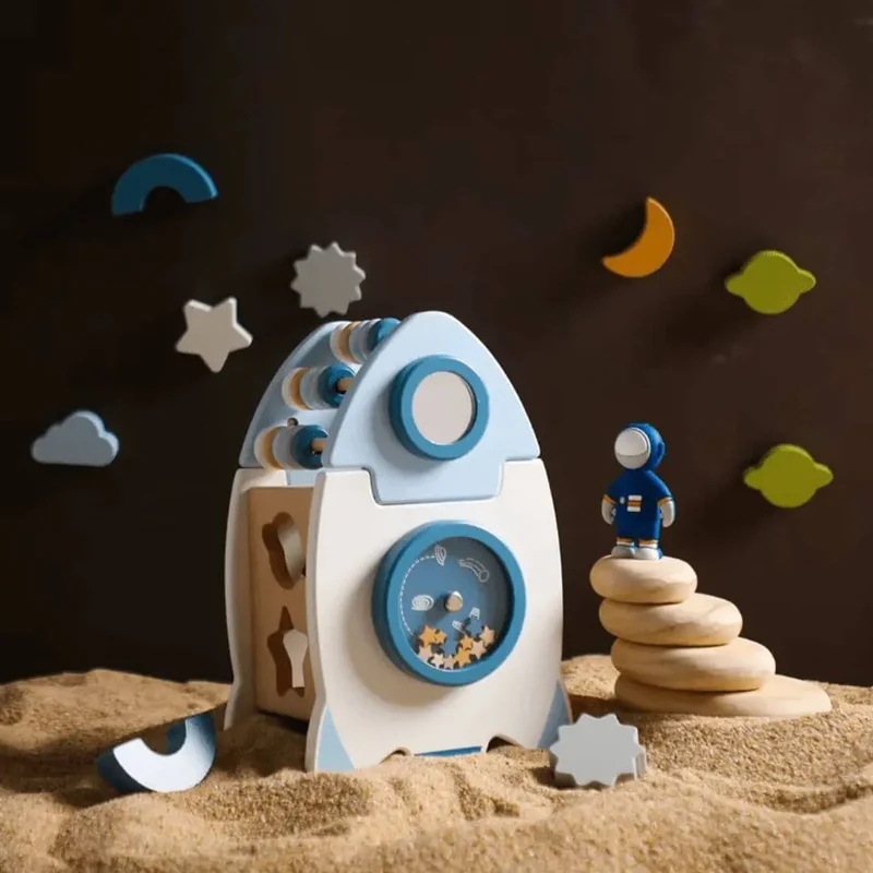Jouet en Bois Fusée Montessori – Fusée Éveil™