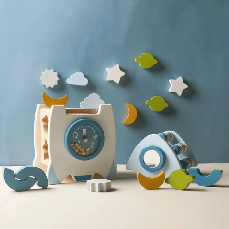 Jouet en Bois Fusée Montessori – Fusée Éveil™