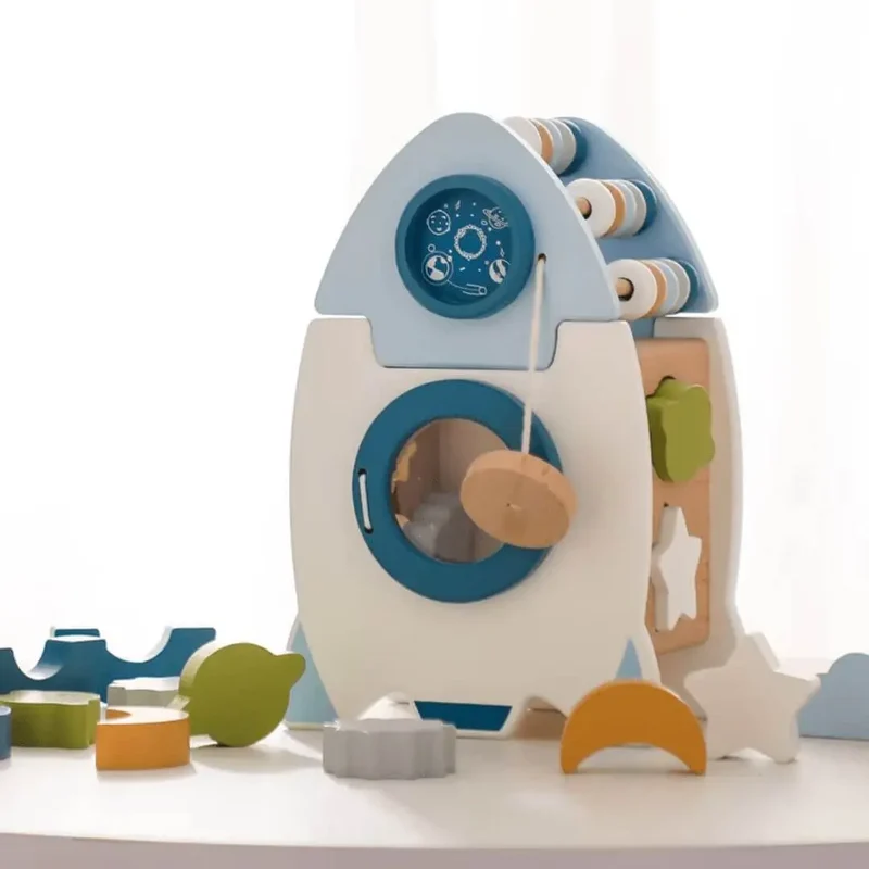 Jouet en Bois Fusée Montessori – Fusée Éveil™