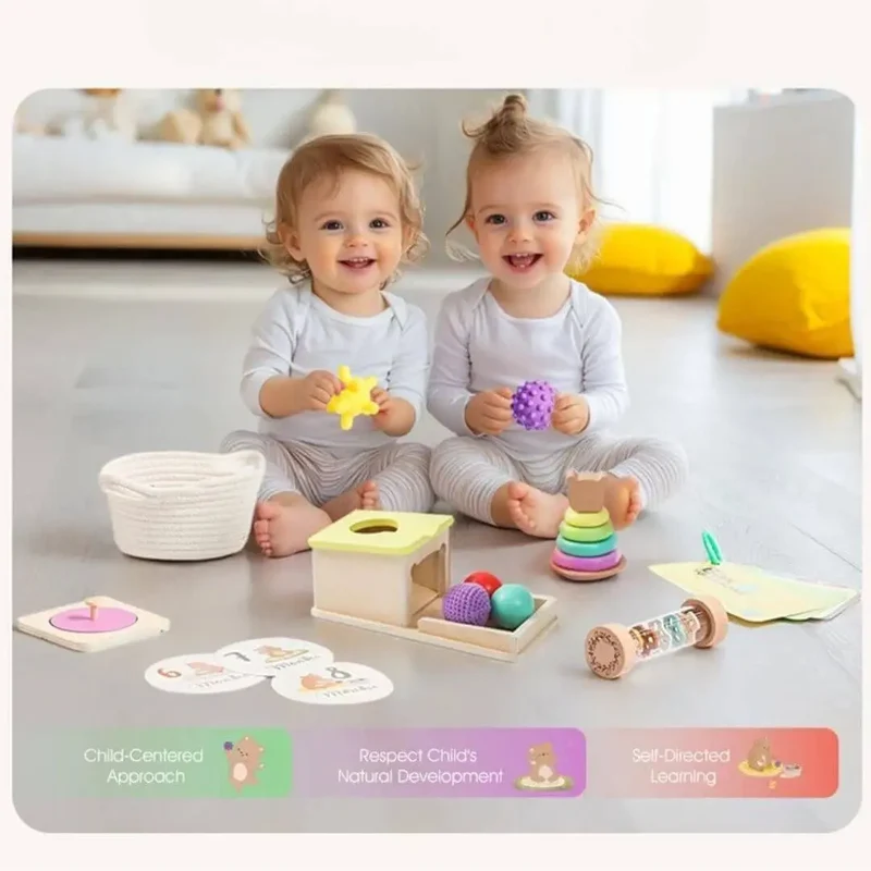 Coffret Jouet en Bois Bébé Montessori 6-9 mois – MontessoriBox™