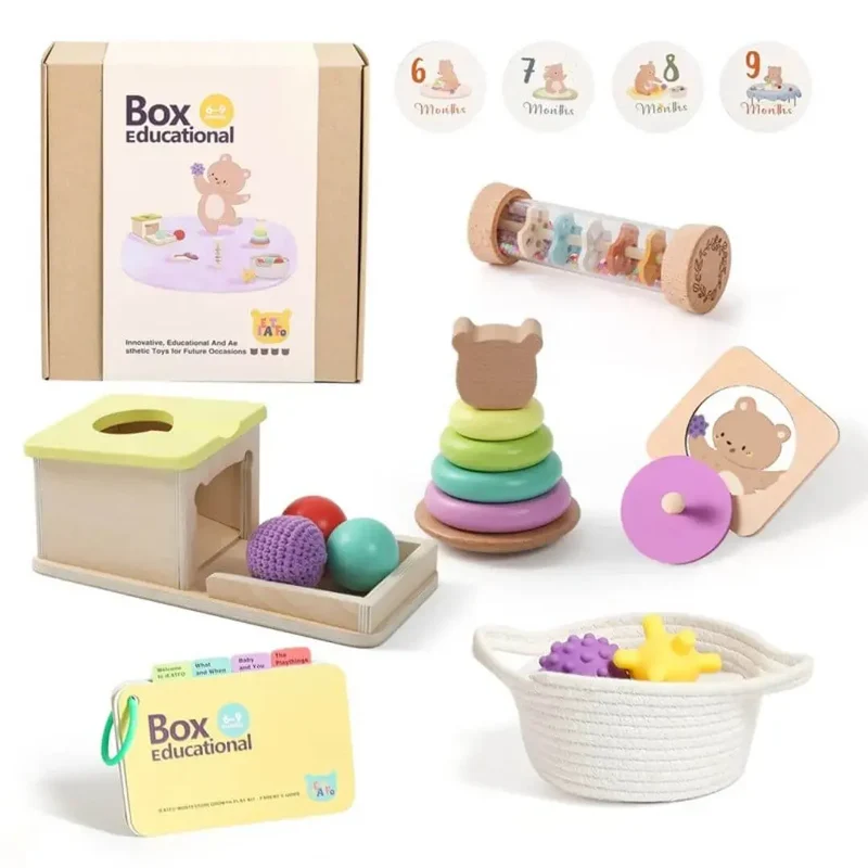 Coffret Jouet en Bois Bébé Montessori 6-9 mois – MontessoriBox™