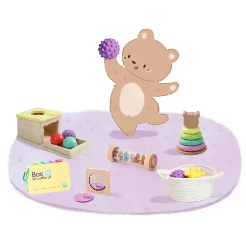 Coffret Jouet en Bois Bébé Montessori 6-9 mois – MontessoriBox™