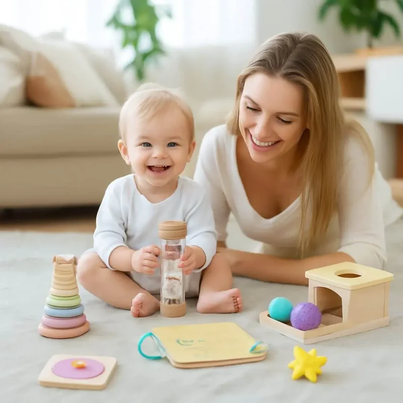 Coffret Jouet en Bois Bébé Montessori 6-9 mois – MontessoriBox™