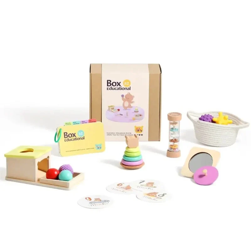 Coffret Jouet en Bois Bébé Montessori 6-9 mois – MontessoriBox™