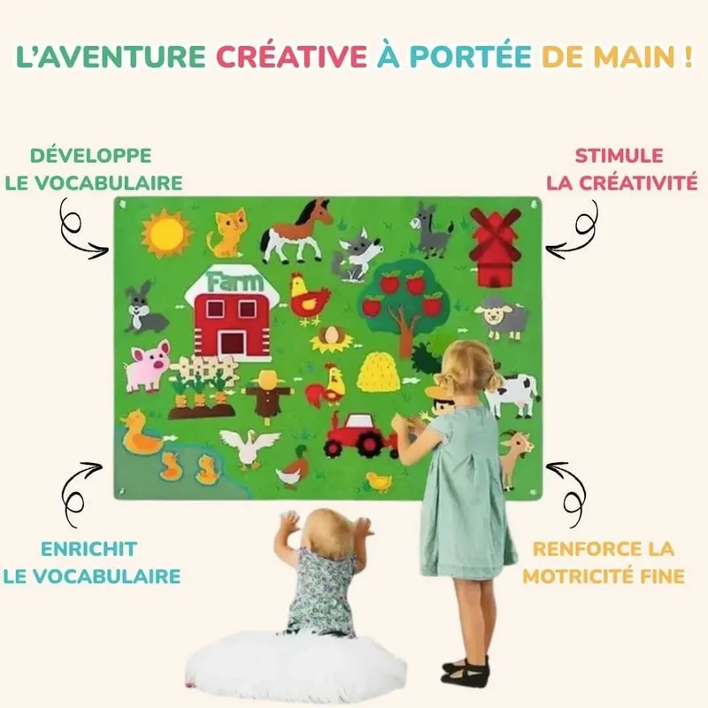 Tableau en Feutre Montessori Ferme – StoryFelt™