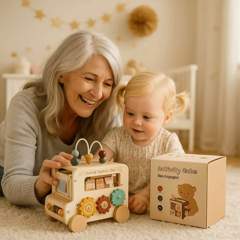 Jouet en bois Bus Montessori – AnimalBus™