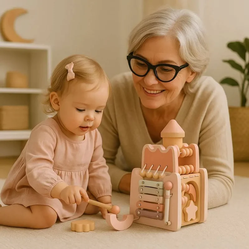 Jouet en Bois Bébé Château Musical – CastleMelody™