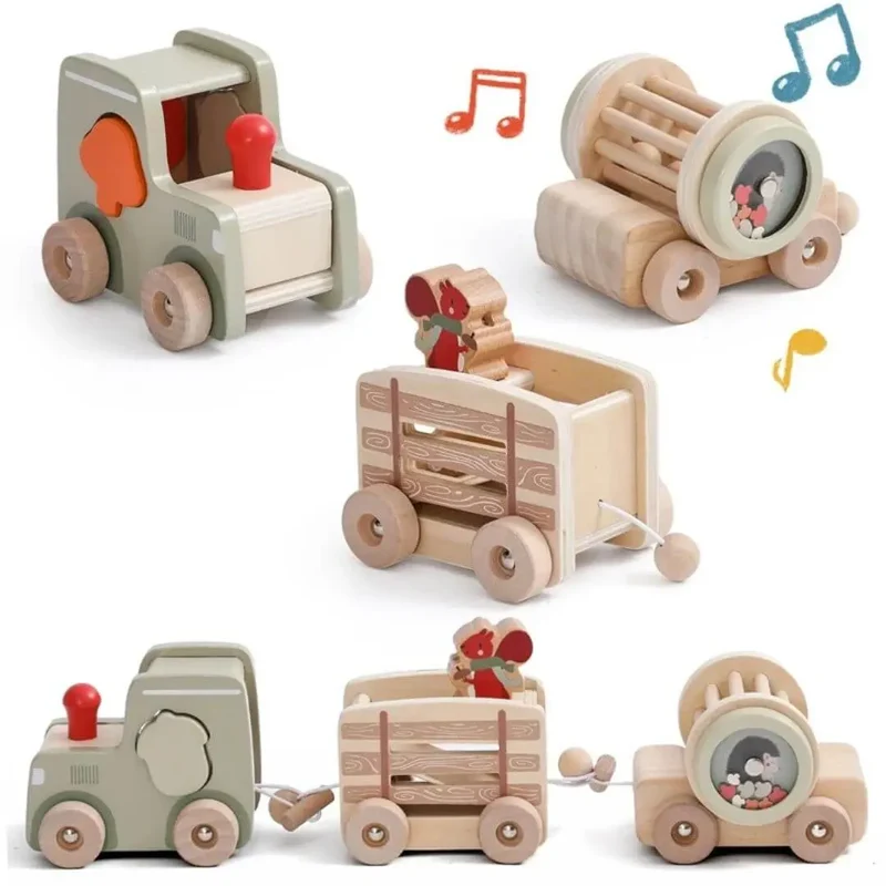 Train en Bois Animalier Montessori - Wooden Train Toy™