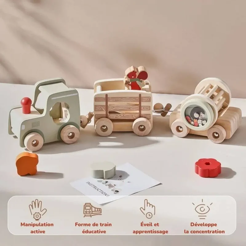 Train en Bois Animalier Montessori - Wooden Train Toy™
