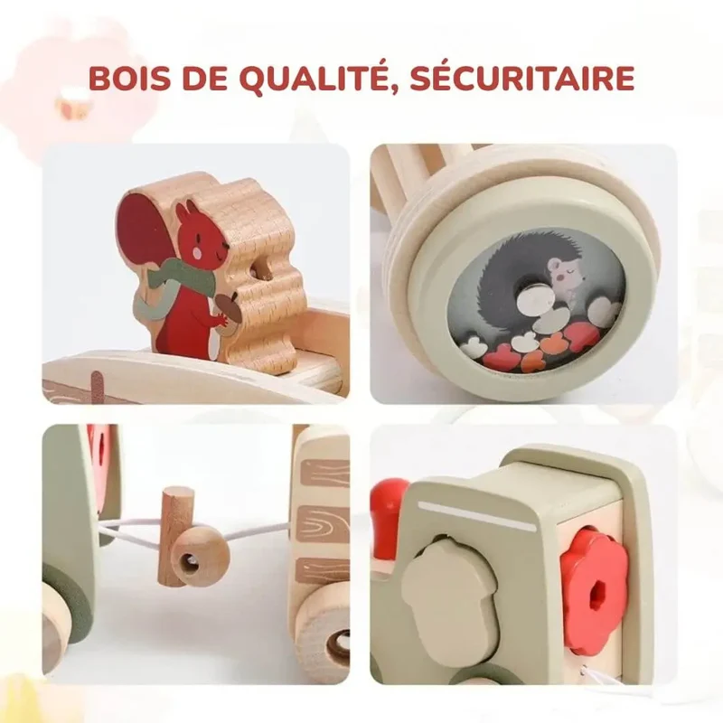 Train en Bois Animalier Montessori - Wooden Train Toy™