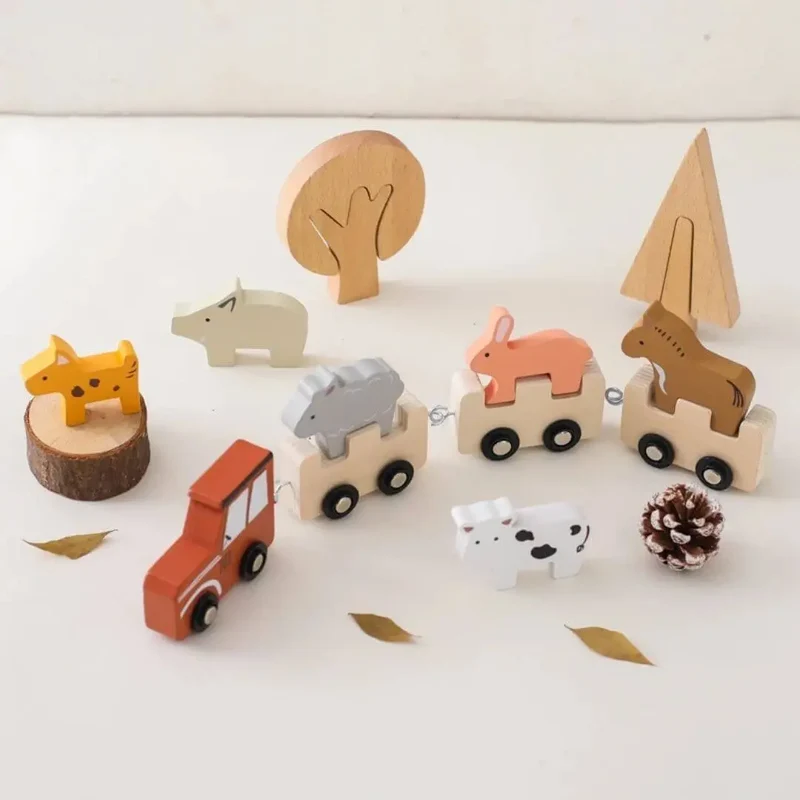 Train en Bois avec Animaux à Trier – FarmTrain™