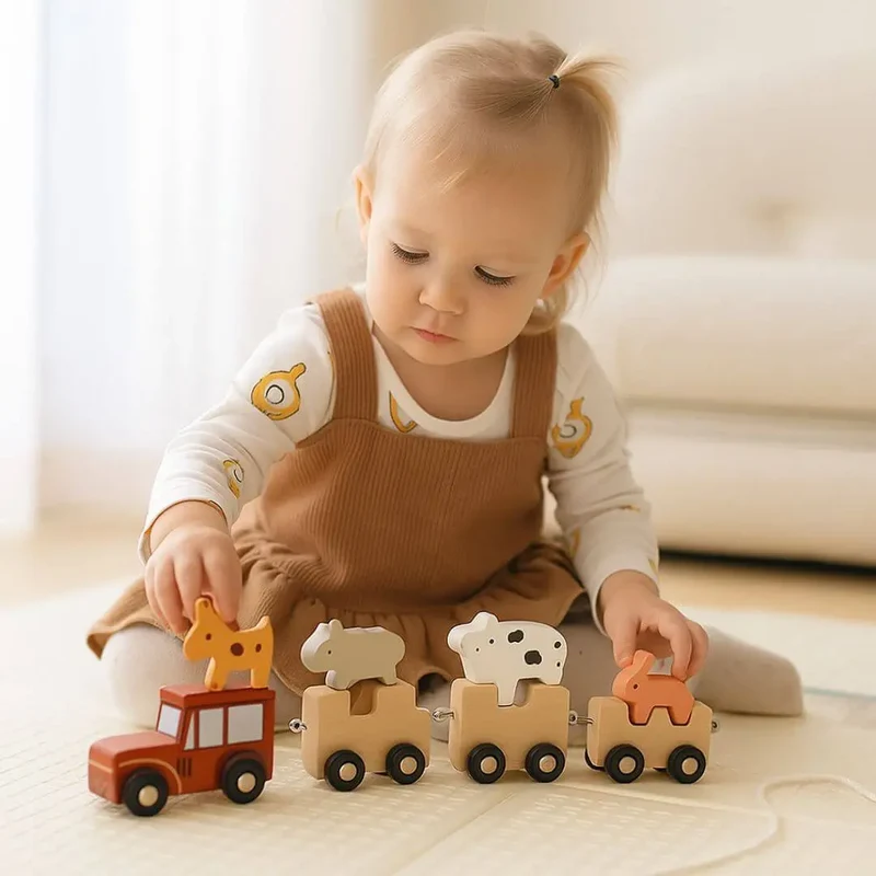 Train en Bois avec Animaux à Trier – FarmTrain™