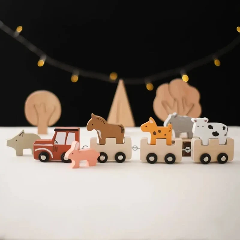 Train en Bois avec Animaux à Trier – FarmTrain™