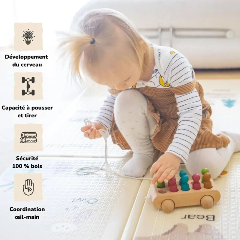 Voiture en Bois Montessori Figurines – MiniPeople™