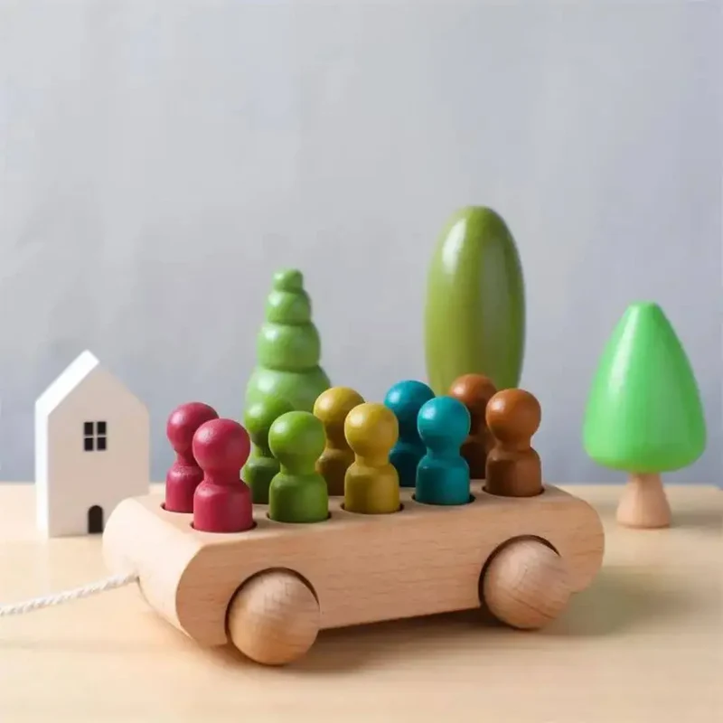 Voiture en Bois Montessori Figurines – MiniPeople™