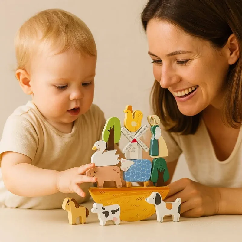 Jouet en Bois Bébé Ferme – BalanceFarm™