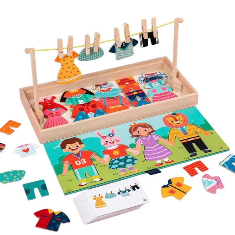 Puzzle pour Enfant d’Habillage en Bois – Cool Clothes™