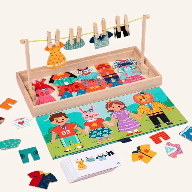 Puzzle pour Enfant d’Habillage en Bois – Cool Clothes™