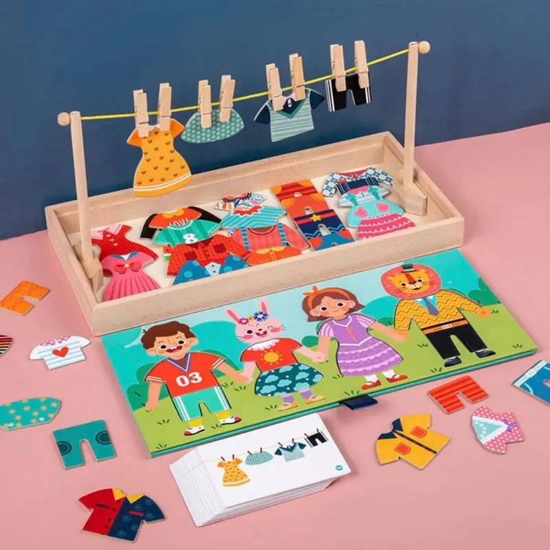 Puzzle pour Enfant d’Habillage en Bois – Cool Clothes™