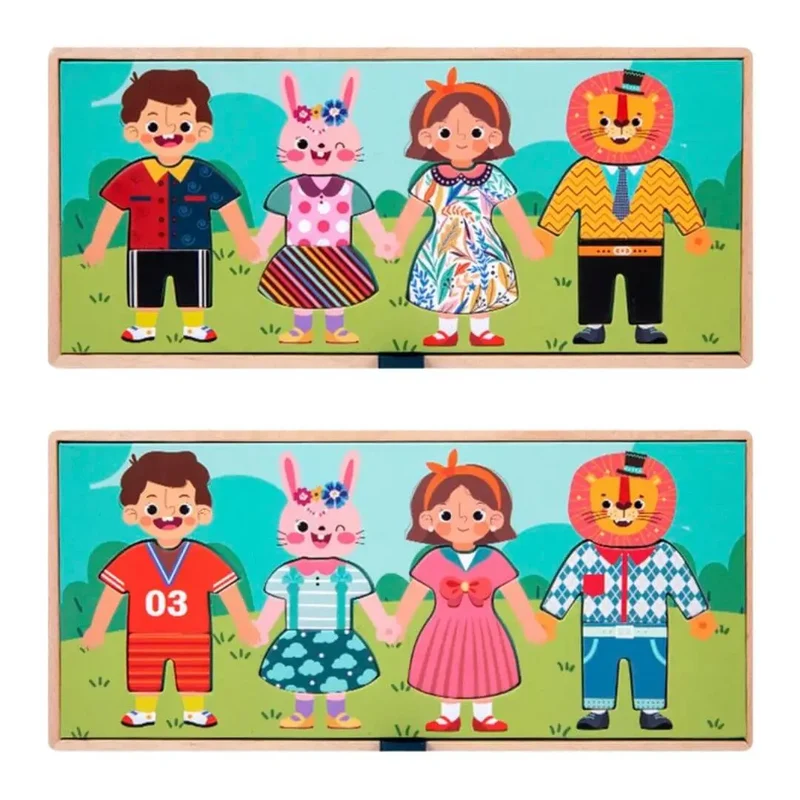 Puzzle pour Enfant d’Habillage en Bois – Cool Clothes™