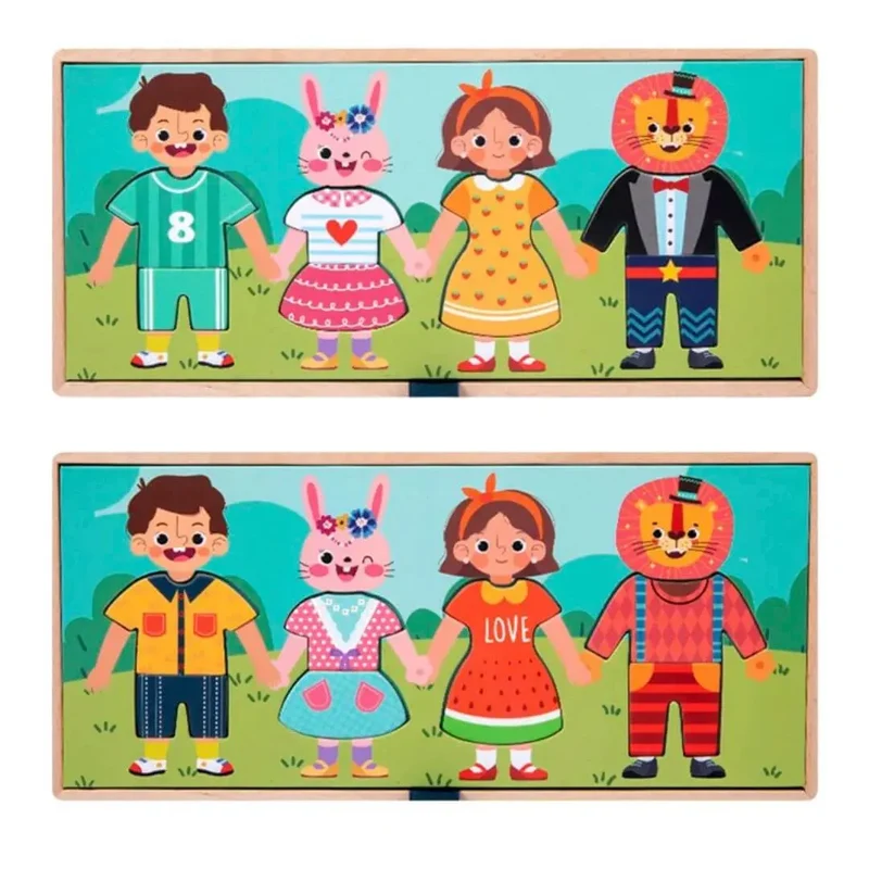 Puzzle pour Enfant d’Habillage en Bois – Cool Clothes™
