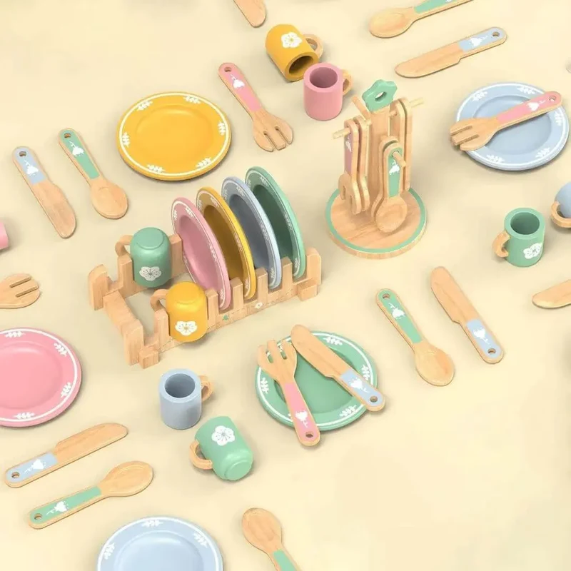 Service de Vaisselle en Bois pour Enfant – SweetDishes™