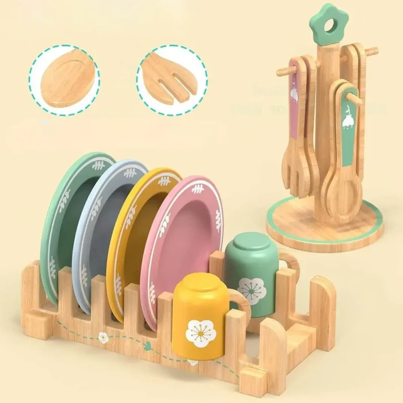 Service de Vaisselle en Bois pour Enfant – SweetDishes™