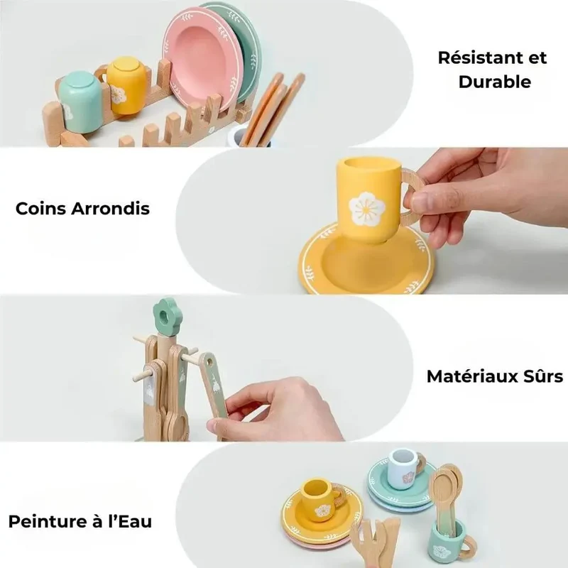 Service de Vaisselle en Bois pour Enfant – SweetDishes™
