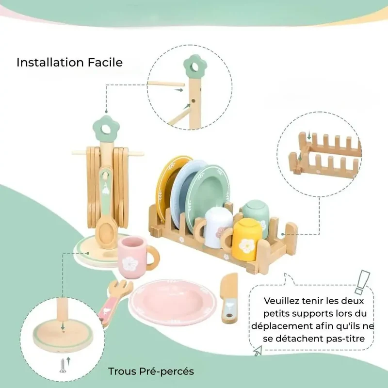 Service de Vaisselle en Bois pour Enfant – SweetDishes™