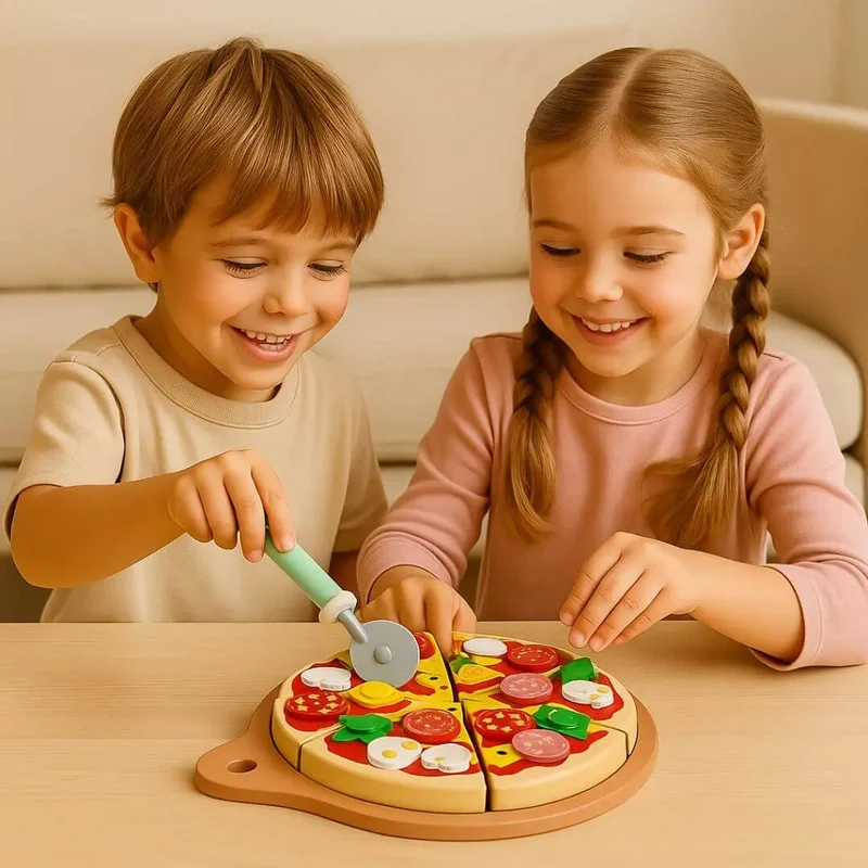Pizza en Bois Jouet à Garnir – PizzaPlay™