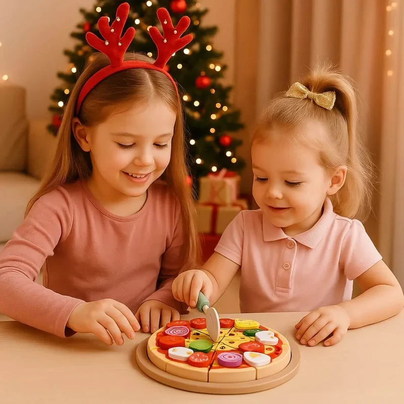 Pizza en Bois Jouet à Garnir – PizzaPlay™