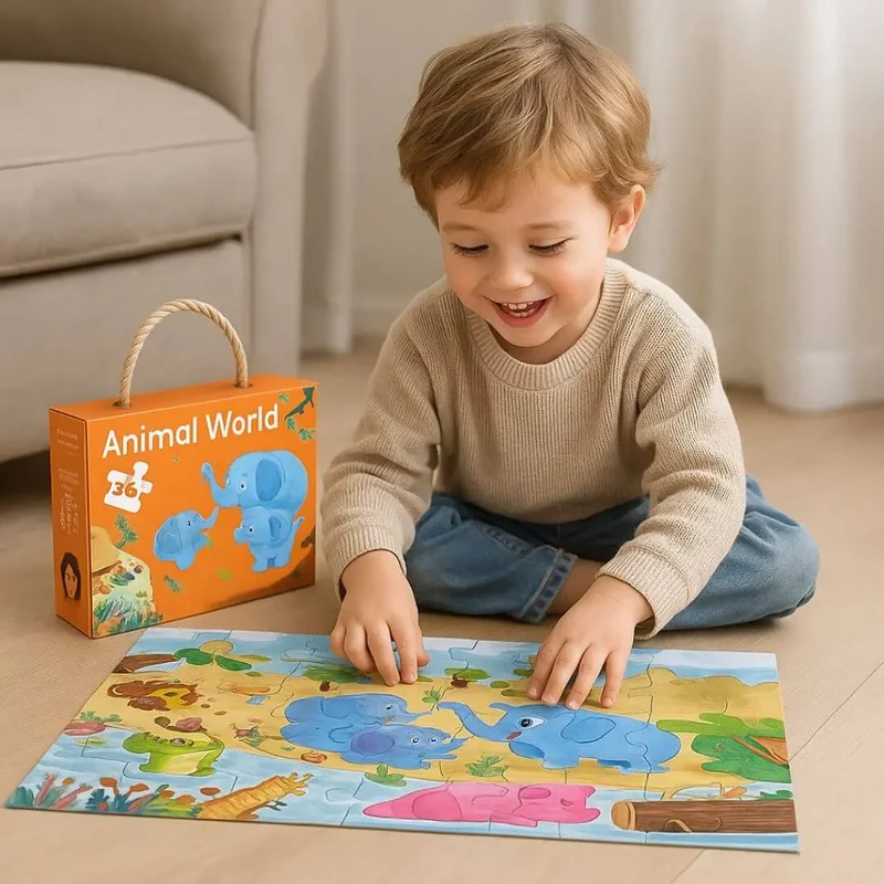 Puzzle Bébé 36 Pièces avec Poignée – FunBox™