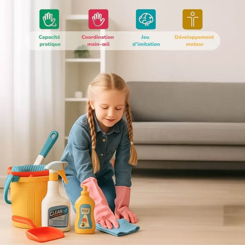 Jeu d’imitation ménage enfant – CleanTime™