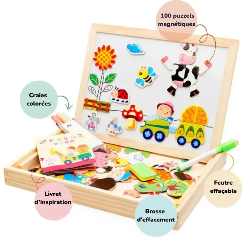 Puzzle Magnétique Double Face – CréaMagnet™