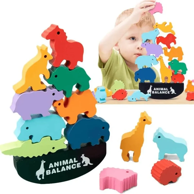 Jouet en Bois Équilibre Bébé – BalanceZoo™