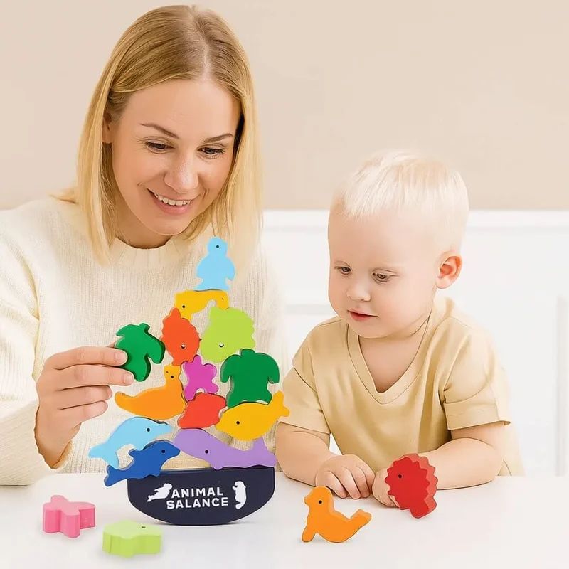 Jouet en Bois Équilibre Bébé – BalanceZoo™