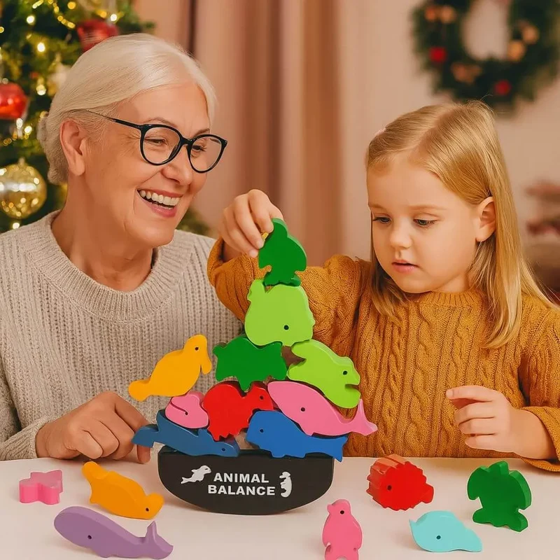 Jouet en Bois Équilibre Bébé – BalanceZoo™