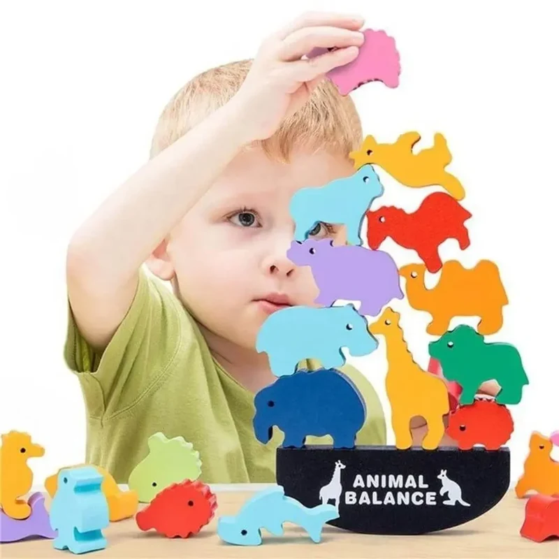 Jouet en Bois Équilibre Bébé – BalanceZoo™