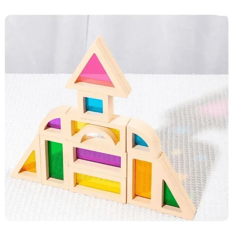 Jeu de Construction en Bois Sensoriel – ColorBlocks™