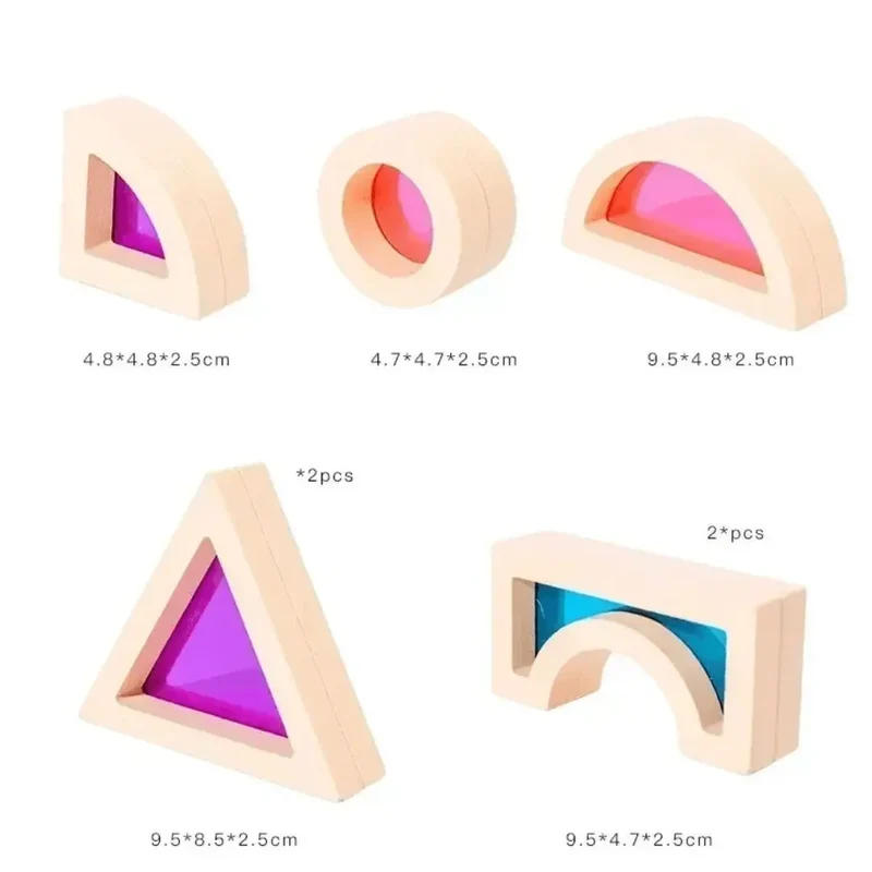 Jeu de Construction en Bois Sensoriel – ColorBlocks™
