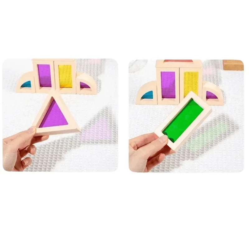 Jeu de Construction en Bois Sensoriel – ColorBlocks™