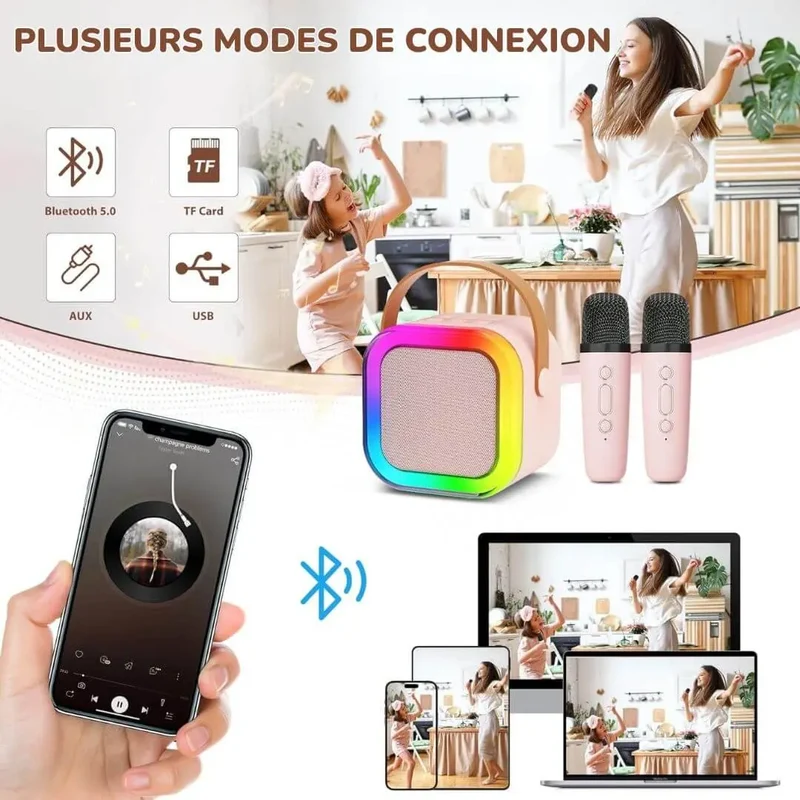 Karaoké Enfant avec Haut-Parleur LED – KidySound™