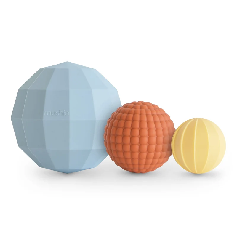 Lot de 3 sphères sensorielles bleu/rouge/jaune