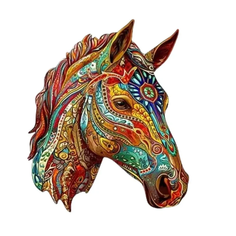 Puzzle en Bois Cheval Artistique – HorsePuzzle™