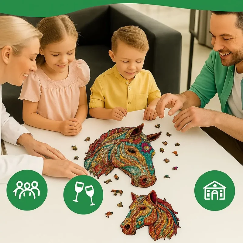 Puzzle en Bois Cheval Artistique – HorsePuzzle™
