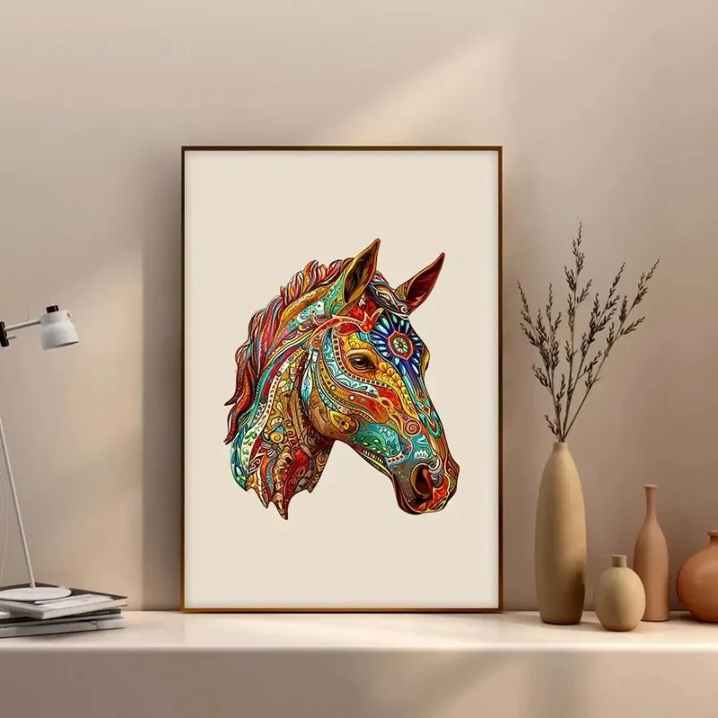 Puzzle en Bois Cheval Artistique – HorsePuzzle™