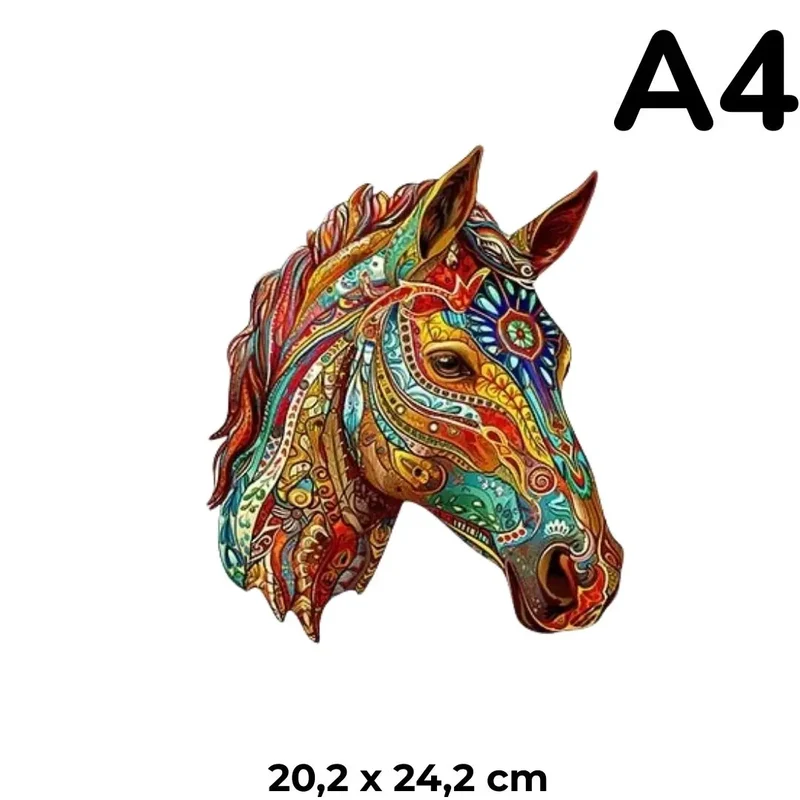 Puzzle en Bois Cheval Artistique – HorsePuzzle™