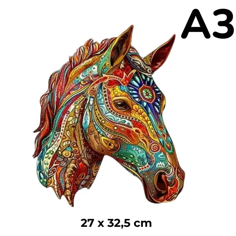 Puzzle en Bois Cheval Artistique – HorsePuzzle™